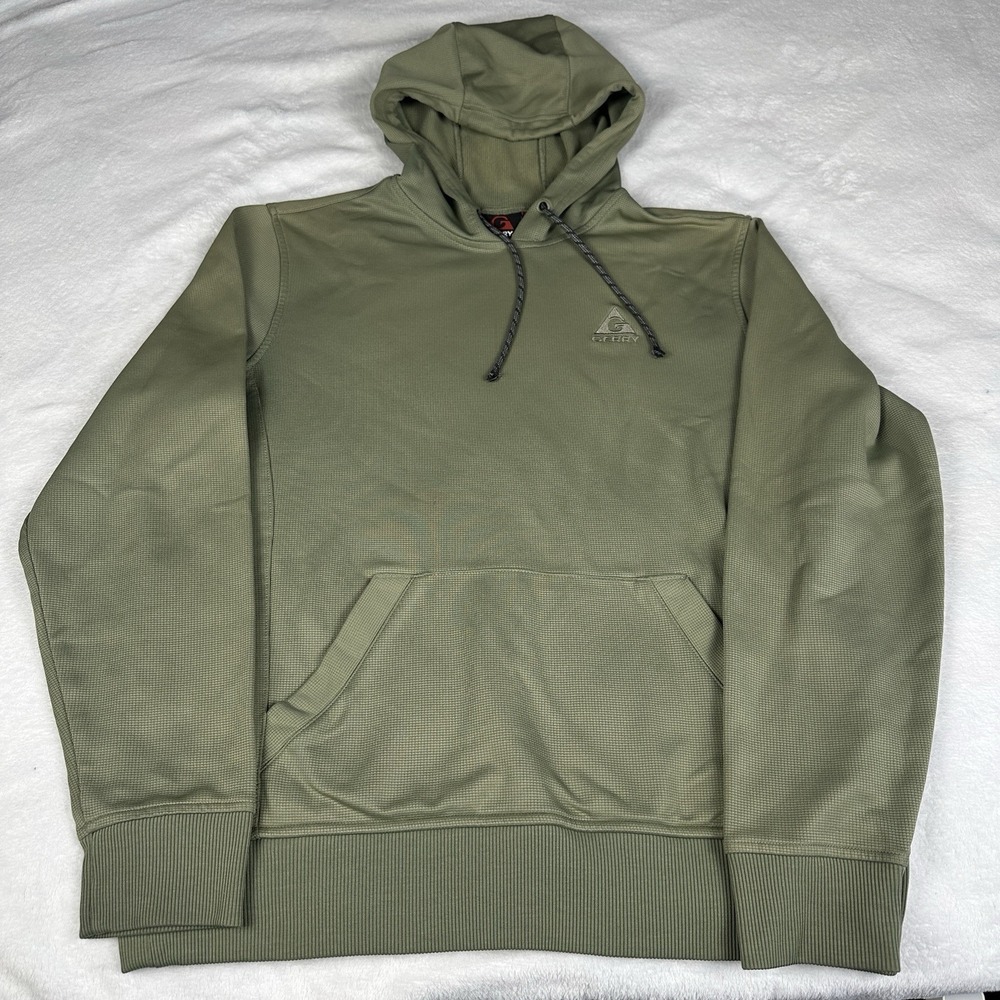 Gerry Outdoor Hoodie Mens Size Medium Green Performance Pullover Stretch Pocket